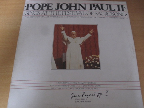 Papa Juan Pablo Vinilo Coleccion Cristianismo Discurso Coro