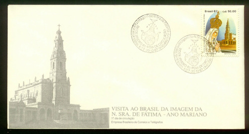 Fdc 436 - Visita Ao Brasil Da Imagem N. Sra. Fátima - 1987