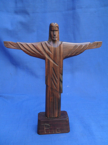Cristo Redentor Em Madeira Jacarandá