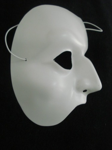 Mascara Meia Face Branca Carnaval Haloween Festas Disfarce