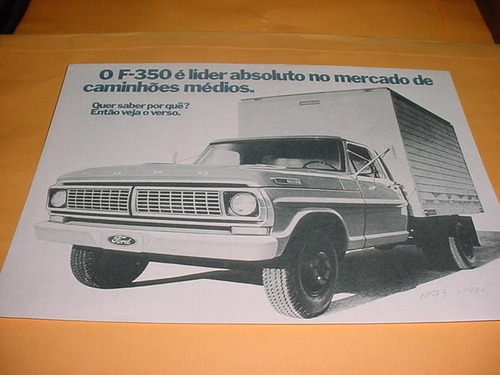 Folder Raro Ford Caminhao F-350 73 1973 74 1974 V8