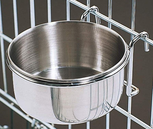 Plato De Acero Inoxidable Para Jaulas O Kennel Bowl 8 Oz.