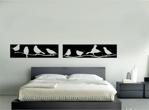 Vinilo Pared Pájaros En Rama Decoración Wall Stickers