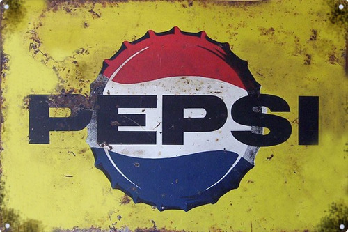 Cartel Antiguo Pepsi Mediano 60x40cm Chapa Gruesa (1,25mm)