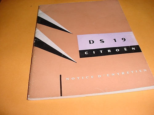 Raro Manual Citroen Ds 19 Original Excelente