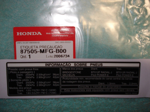 Adesivo Do Capa Corrente Da Honda Cb 600 Hornet 2008/2012