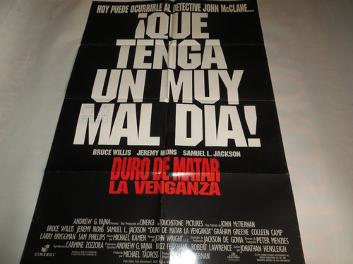 Poster Original De La Pelicula  Duro De Matar:la Venganza