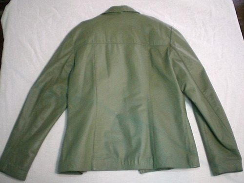 jaqueta couro verde feminina