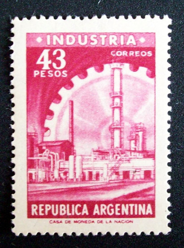 Argentina - Sello Gj 1314 Industria 43p Mate Nac. Mint L3113