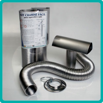 Kit Instalação Aquecedor Gás 40cm + Duto E Chaminé 90mm 3m