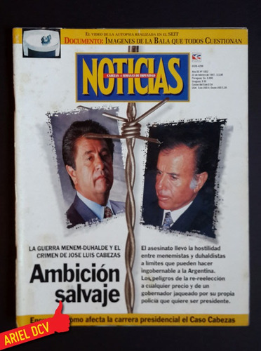 Revista Noticias N° 1052 | 22/02/1997 | Menem | Duhalde