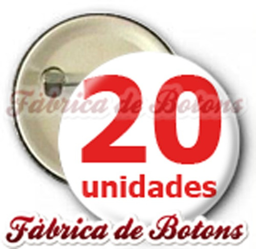 20 Botons Broches Button Bottons Botton Personalizados 4,5cm