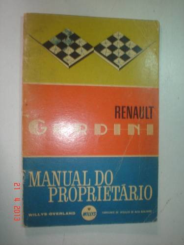 Manual Renault Gordini 1963 Original Willys Overland Dauphin