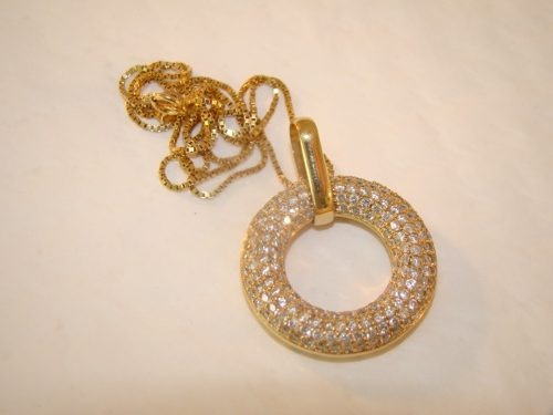 Ivi1388 = Colar C/ping.grande Vivara O.amarelo 18k !diam.