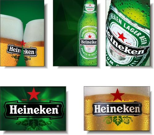Heineken - Kit Com 05 Imãs De Geladeira - Tema Cerveja