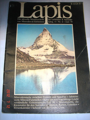 Revista Lapis Juni/1979 N.6 (importada Alemã) Mineração