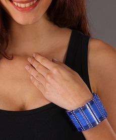 Bracelete Azul Com Swaroski