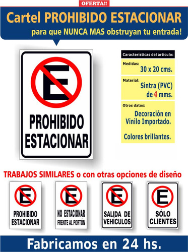 Imagen 1 de 6 de Prohibido Estacionar, No Estacionar, Carteles