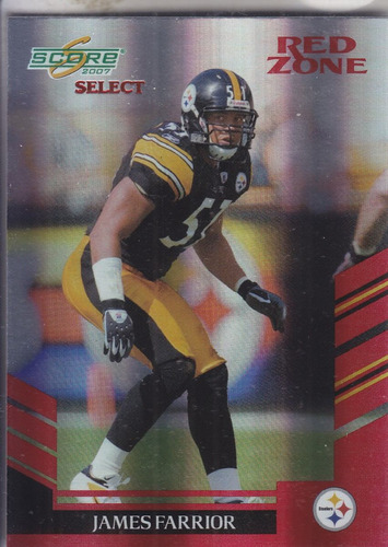 2007 Score Select Red Zone James Farrior Lb Steelers /30