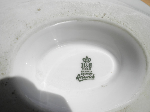 Porcelana Bavaria Germany H&c Salsera Pintada Alemana Sellad (Usado)