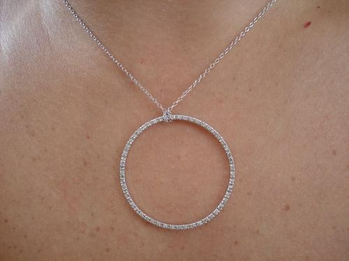Ivi1388 =colar C/pingente Roda Da Vida O.branco 18k! Diam.