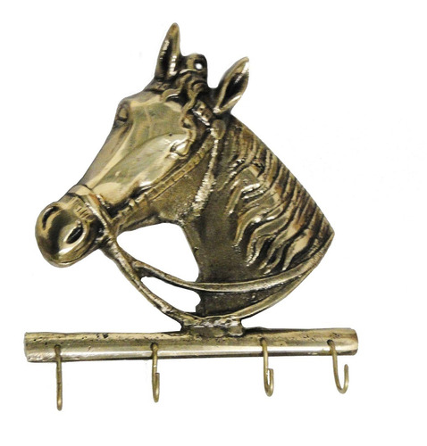Porta Chaves Cavalo Claviculário 4 Pinos Em Bronze Animal