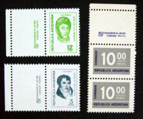 Argentina - Lote 6 Sellos Con Complemento Dif. Mint L3126