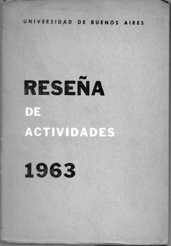 Reseña De Actividades 1963