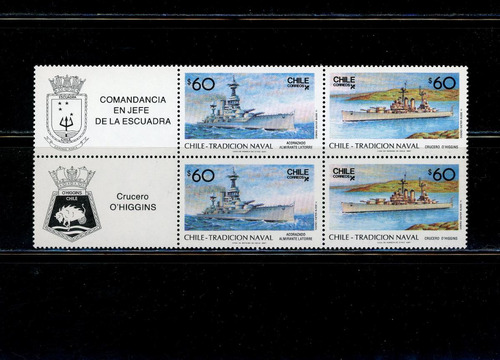 Sellos De Chile. Tradición Naval De Chile. Año 1987.