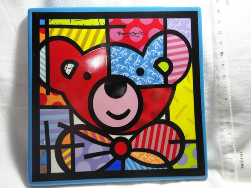 Romero Britto Trivet Urso Parede/mesa/enfeite Novo Original 