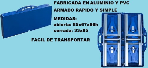 Mesa Con Bancos Plegable En Aluminio Y Pvc