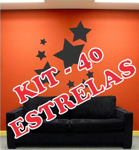 Adesivo Decorativo P/ Ambiente E Parede - Kit 40 Estrelas
