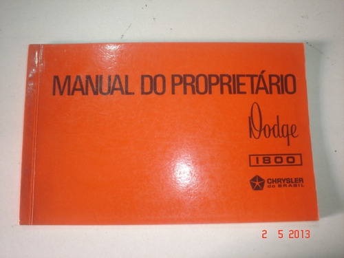 Novo Em Branco Manual Dodge 1800 1973 1974 Original Chrysler