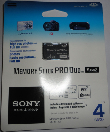 Cartão De Memória Sony.