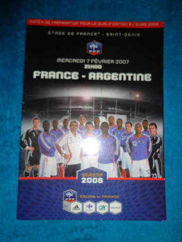 Programa  Amistoso 2008 - França X Argentina