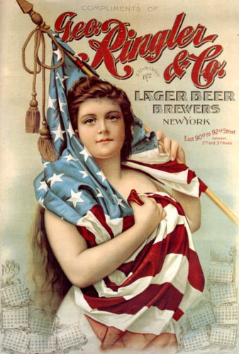 Bandeira Americana Cerveja Usa Vintage Frances Poster Repro