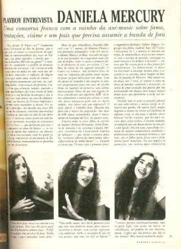 Entrevista Da Daniela Mercury Para A Playboy Avulsa  !!1995