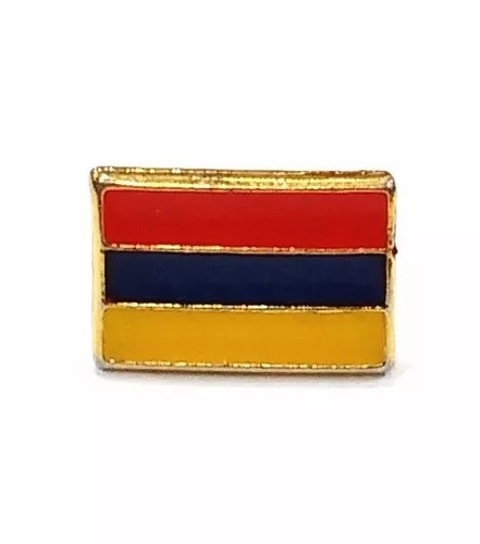 Bótom Pim Broche Bandeira Armênia 13x9mm Folheado A Ouro