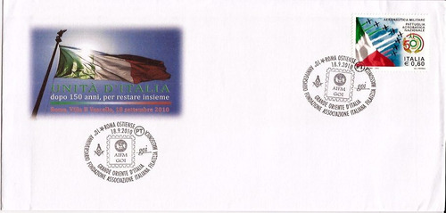 Fdc Itália Maçonaria Grande Oriente Carimbo Especial 2010