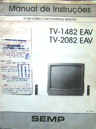 Manual Da Tv Semp 1482 E 2082 Eav