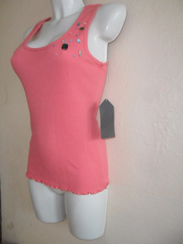 Camiseta Sisada C/piedreria  That´s It Algodon Coral M