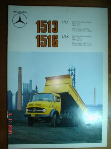 Folder Mercedes Benz Caminhão 1513 1516 L Lk Catalogo Truck