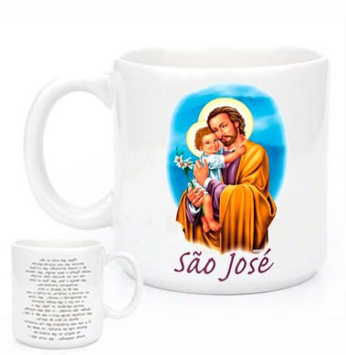 Imagem 1 de 2 de Canecas Religiosas São José Com Oração