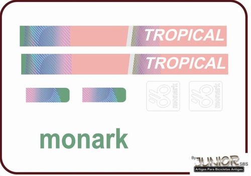Adesivo Para Monark Tropical Princesa - Frete Grátis