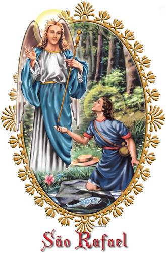 Imagem 2 de 2 de Canecas Religiosas São Rafael Com Oração 617