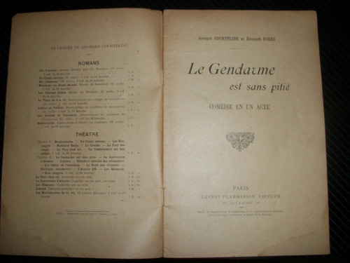 Comedia Le Gendarme Est Sans Pitie - Año 1899 - Francia 