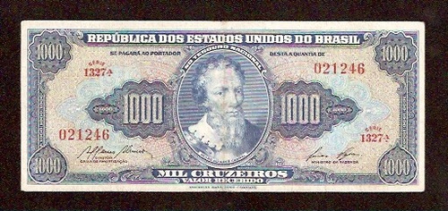 Brasil 1000 Cruzeiros C053 Mbc Cédula - Tchequito