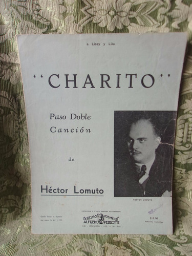 Partitura Antigua Charito Lomuto - Firmada