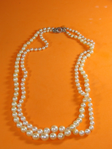 Collar Perlas Naturales Y Diamantes Reina Victoria