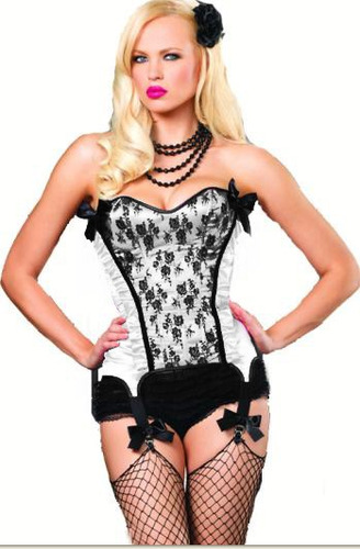  Conjunto  Fran Corset Y Faldita Negra Talla Xl